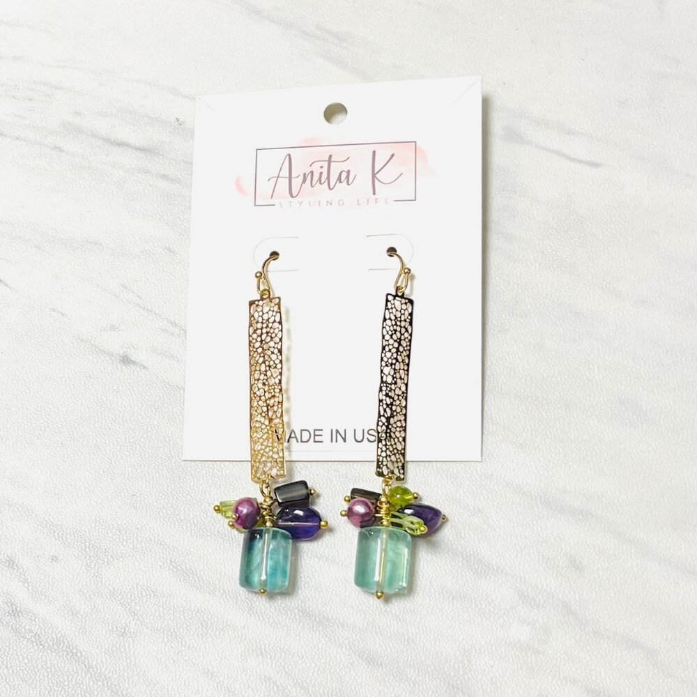 Anita K Linear Semi Precious Earring